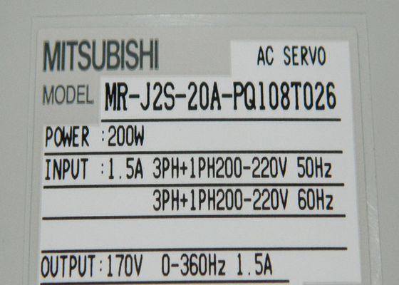 새로운 미츠비시 전기 200W 증폭기 MR-J2S-20A-PQ108T026 산업적 서보 드라이브
