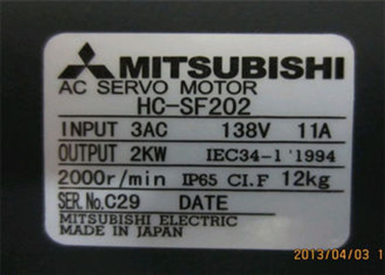 HC-SF202  산업적 서보 모터 미츠비시 2000rpm 2kW HC-MF 시리즈