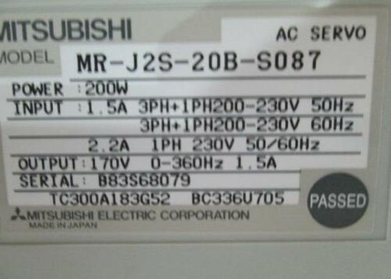 미츠비시 산업적 200W 서보 드라이브 MR-J2S-20B-S087 교류 증폭기 170V 360Hz 1.5A