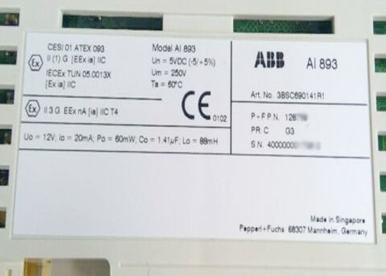AI893 PLC I/O 모듈 3BSC690141R1 S800 아날로그 입력 TC / RTD 모듈
