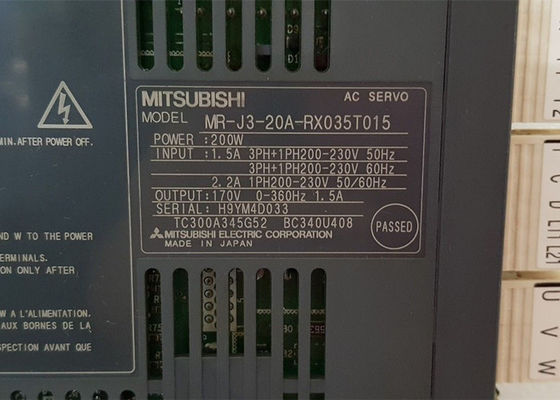 200W 미츠비시 MR-J3-20A-RX035T015 교류 서보 증폭기 1.5A 산업적 출력 드라이브 170V