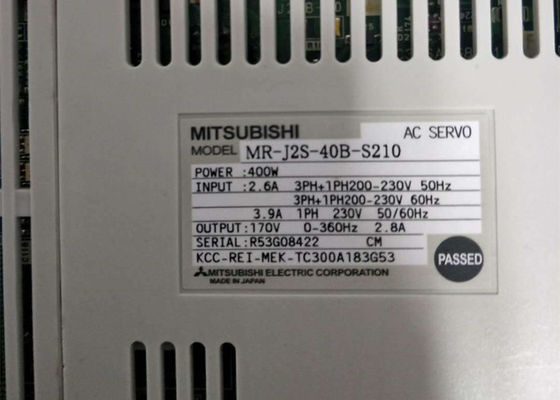 미츠비시 멜서보 3PH 산업적 서보 드라이브 MR-J2S-40B-S210 400W 230V 170V 증폭기