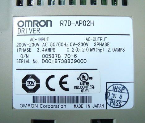옴론 R7d-Bp01l 서보 기구에 의하 Ac 100 vac은 1.6a 100v 로드 최대 모터 성능 100w를 공급합니다