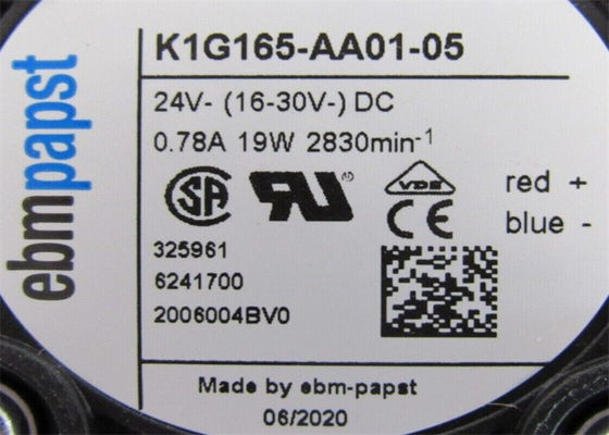 EBM PAPST K1G165-AA01-05 팬 송풍기 0.78AMP 2830RPM 24VDC 16-30VDC 19W