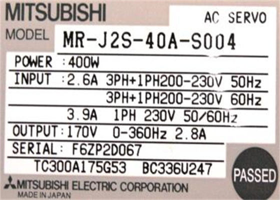 새로운 미츠비시 전기 400W 서보 증폭기 MR-J2S-40A-S004 산업적 AC 드라이브 170V 2.8A