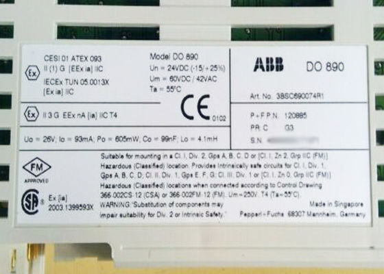 3BSC690074R1 DO890 디지털 출력은 4CH ABB 800xA I/O 모듈입니다