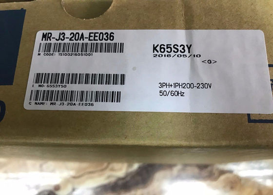 미츠비시 AC 서보 증폭기 MR-J3-20A-EE036 산업적 드라이브 200W 170V 0-360Hz 1.5A