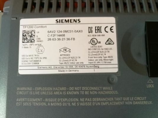 시멘스 6AV2124-0MC01-0AX0 12&quot; WIDESCREEN-TFT-DISPLAY 12 MB 사용자 메모리