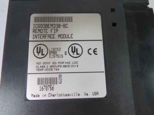 IC693BEM330 GE Fanuc FIP 버스 인터페이스 모듈 시리즈 90-30 프로그래밍 가능한 논리 컨트롤러