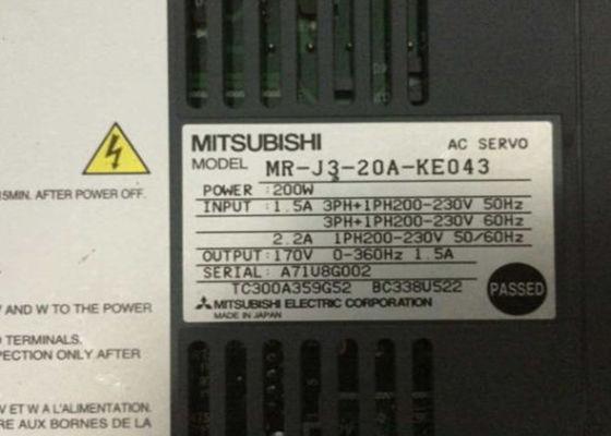 200W MITSUBISHI AC 세르보 증폭기 MR-J3-20A-KE043 360Hz 1.5A 산업 드라이브 출력 170V