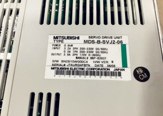미쓰비시 멜다스 0.6KW 산업 AC 서보 드라이브 유닛 MDS-B-SVJ2-06 3.2A 3PH 200-230V
