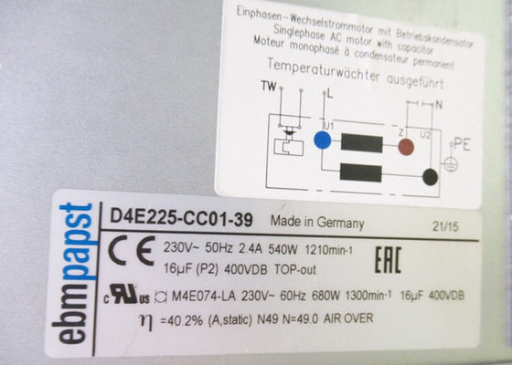 D4E225-CC01-39+WIRE 64114336 팬 키트 230V 50/60HZ 새로운 보증