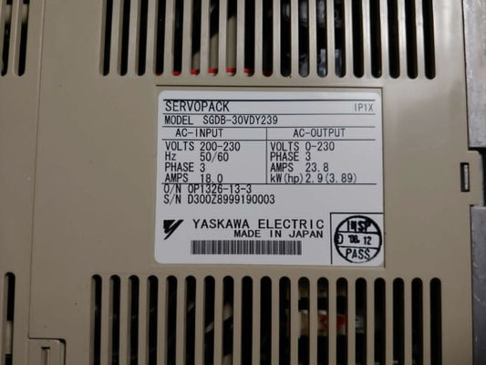 야스카와 SGDB-30VN 18 AMP 3 PHASE 200-230 VAC 50/60HZ AC 서보 드라이브