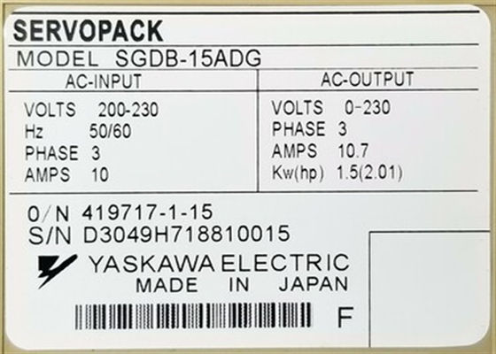 야스카와 산업용 세르보 드라이브 SGDB-15ADG Brand Original New