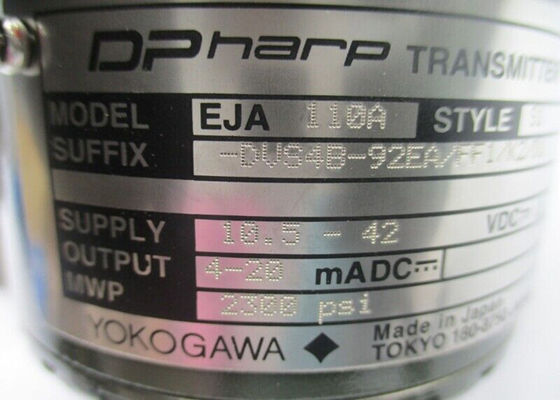 요코가와 EJA110A-DUS4B-92EA/FF1/K2/D1 10.5-42VDC 2300PSI NSNP 압력 송신기