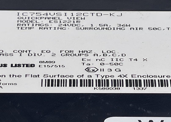 GE IC754VSI12CTD-KJ 중간 12인치 컬러 TFT 터치 퀴크패널 디스플레이 제조