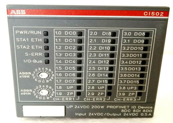 ABB CI502-PNIO 1SAP220700R0001 인터페이스 모듈. PROFINET IO RT 장치. 8 DI: 24VDC 8