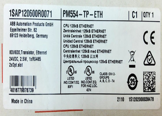 ABB PM554-TP-ETH 1SAP120600R0071 AC500 프로그. 논리 컨트롤러 128kB 8DI/6DO-T ETH 24VDC