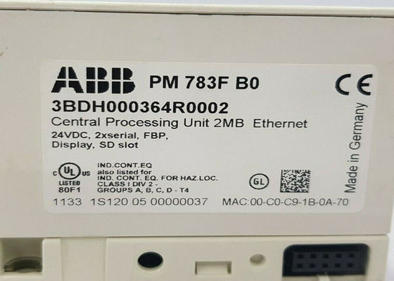 ABB U3BDH000364R0001 PM783F, 중앙 처리 장치, 2M 2Mb
