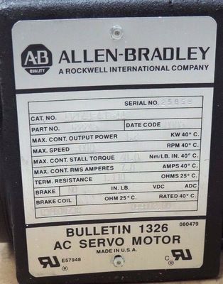 AB 1326AB-A3E-11SERV MTR 48-IN-LB 3K-RPM STD INCH 제한 스위치 115V DC 등급 전압