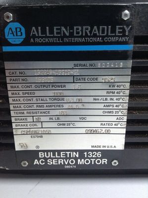 AB 1326AB-A530E-21 고 정밀 애플리케이션용 AC 서보 모터