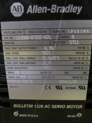 AB 1326AB-B720E-S2L 정밀하고 원활한 모션 컨트롤을 위한 회전 서보 모터