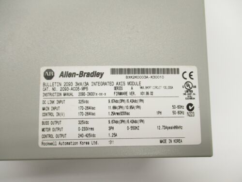 ALLEN-BRADLEY 2093-AC05-MP5 키네틱스 2000 통합 축 모듈 및 축 모듈