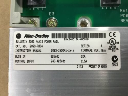 ALLEN-BRADLEY 2093-PRS4 키네틱스 2000 세르보 파워 레일 4 슬롯