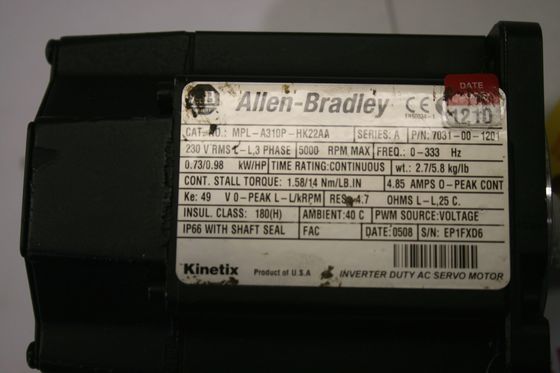 ALLEN-BRADLEY MPL-A310P-HK22AA MPL 시리즈 MPL 240V AC 회전 서보 모터