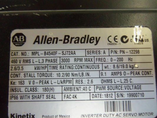 ALLEN-BRADLEY MPL-B4540F-SJ2AA MPL 시리즈 MPL 480V AC 회전 서보 모터