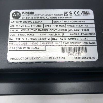 ALLEN-BRADLEY MPM-B1304C-SJ72AA MPM 시리즈 MPM 480V AC 회전 서보 모터
