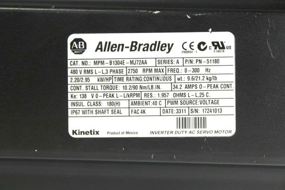 ALLEN-BRADLEY MPM-B1304E-MJ72AA MPM 시리즈 MPM 480V AC 회전 서보 모터