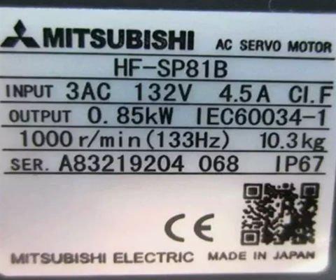 산업용 서보 모터 미쓰비시 HF-SP81B 중량 용량 애플리케이션