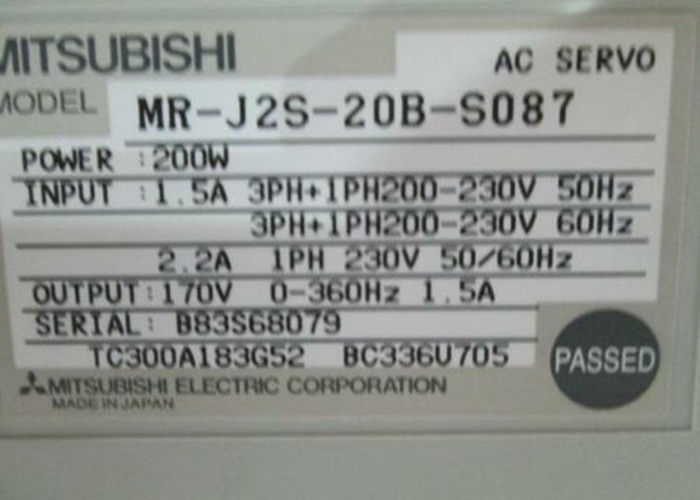 미츠비시 산업적 200W 서보 드라이브 MR-J2S-20B-S087 교류 증폭기 170V 360Hz 1.5A