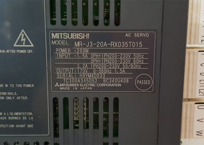 200W 미츠비시 MR-J3-20A-RX035T015 교류 서보 증폭기 1.5A 산업적 출력 드라이브 170V