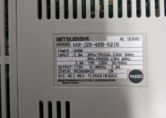 미츠비시 멜서보 3PH 산업적 서보 드라이브 MR-J2S-40B-S210 400W 230V 170V 증폭기