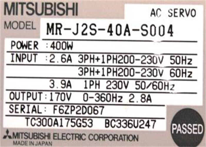 새로운 미츠비시 전기 400W 서보 증폭기 MR-J2S-40A-S004 산업적 AC 드라이브 170V 2.8A