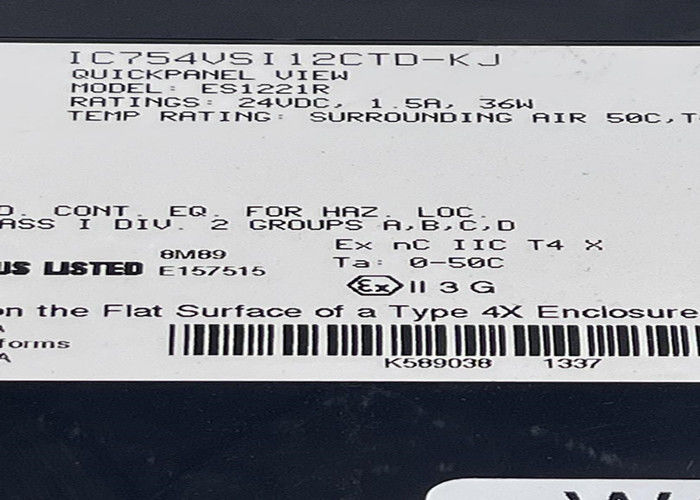 GE IC754VSI12CTD-KJ 중간 12인치 컬러 TFT 터치 퀴크패널 디스플레이 제조