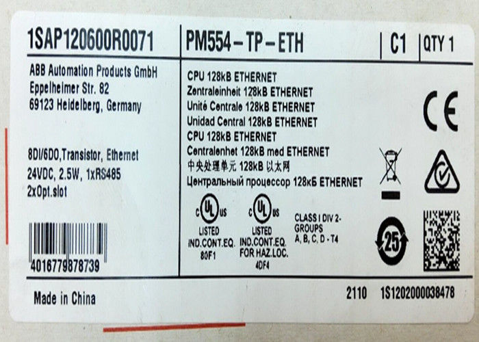 ABB PM554-TP-ETH 1SAP120600R0071 AC500 프로그. 논리 컨트롤러 128kB 8DI/6DO-T ETH 24VDC