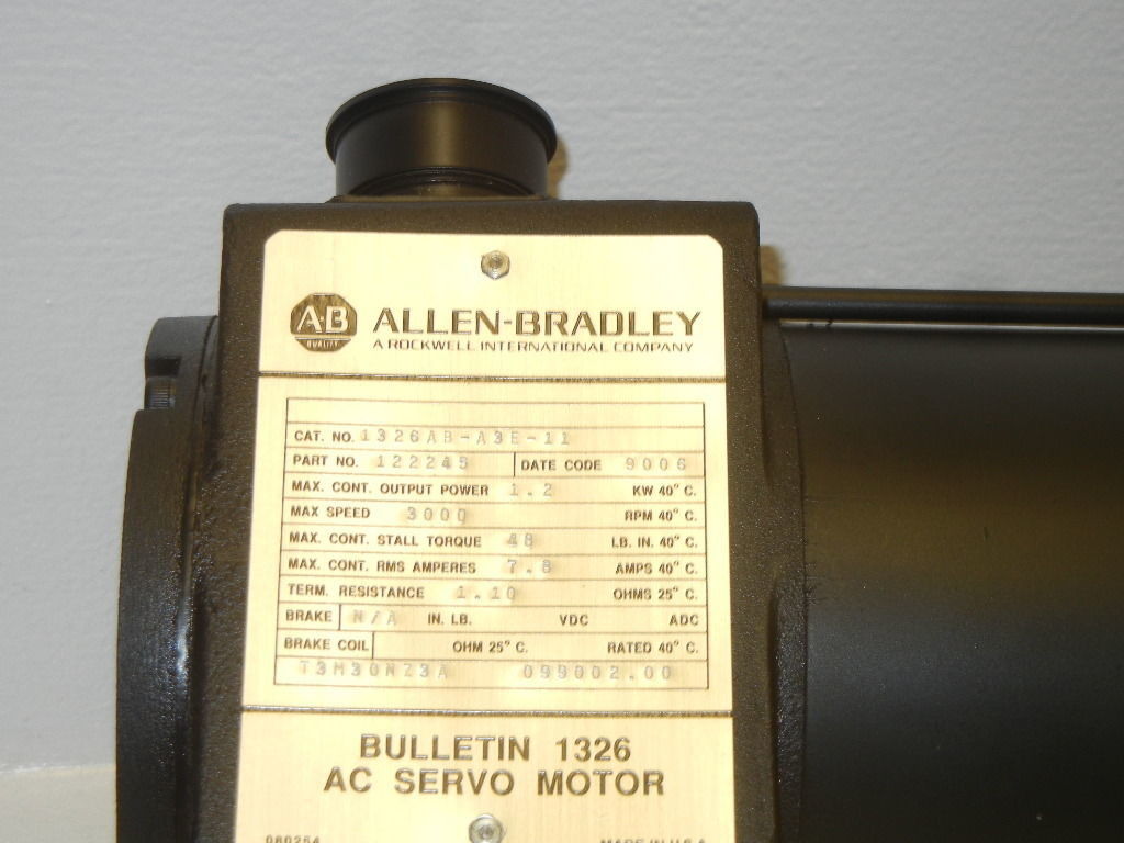 AB 1326AB-A3E-11SERV MTR 48-IN-LB 3K-RPM STD INCH 제한 스위치 115V DC 등급 전압