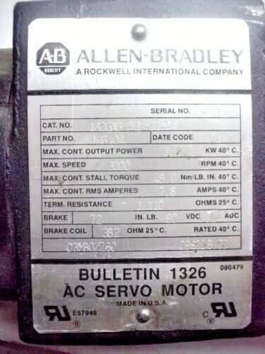 최고 제한 스위치 AB 1326AB-A3E-11-A4 SERV MTR 48IN-LB 3K-RPM 90V BRK STD INCH
