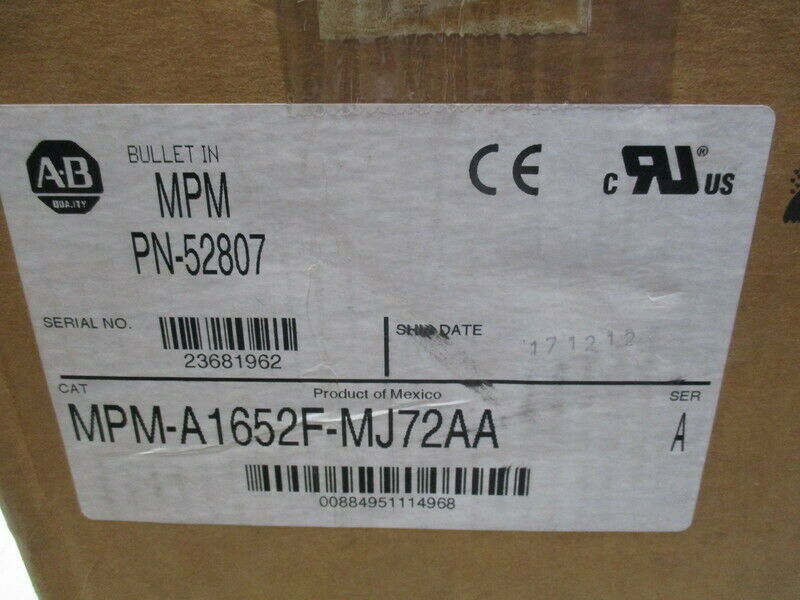 ALLEN-BRADLEY MPM-A1652F-MJ72AA MPM 시리즈 MPM 240V AC 회전 서보 모터